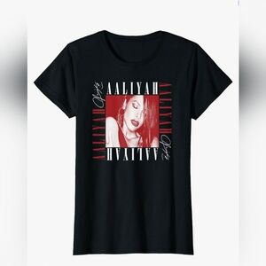 New Aaliyah tshirt top shirt black red white 90s hiphop r&b nwot